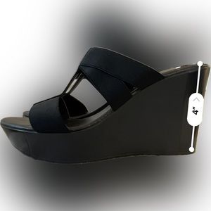 Black Slip On Wedge, Charles by Charles David, Size 8, EUC